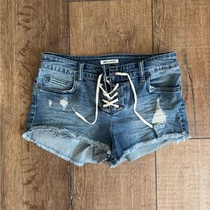Billabong Blue Lace-Up Jean Shorts